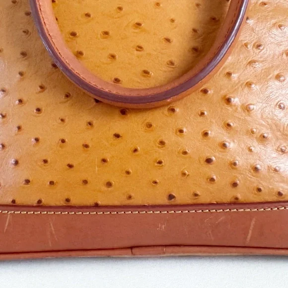 Dooney & Bourke Ostrich Zip Zip Satchel Bag Shoulder Crossbody Leather Old Money - Picture 8 of 16